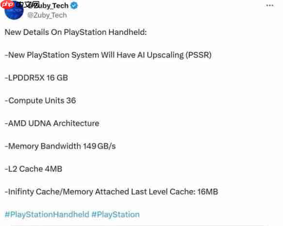 索尼掌机最新传闻:16GB内存与PSSR补帧技术加持