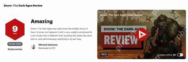 《毁灭战士：黑暗时代》IGN 9分 全球解锁时间公布