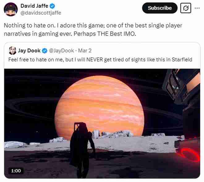星空:最佳单机叙事游戏?大卫·杰夫的惊人之语引发热议