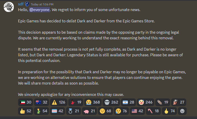 Dark and Darker法律纠纷再起波澜:免费版本再次下架