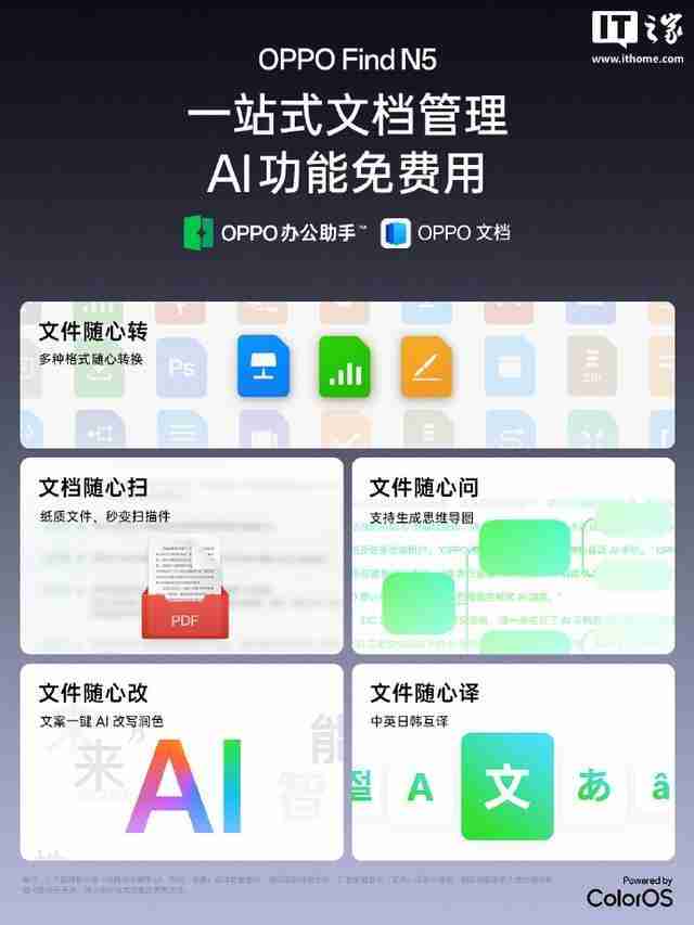 OPPO Find N5首发全新办公助手,一拖一拽从苹果到OPPO