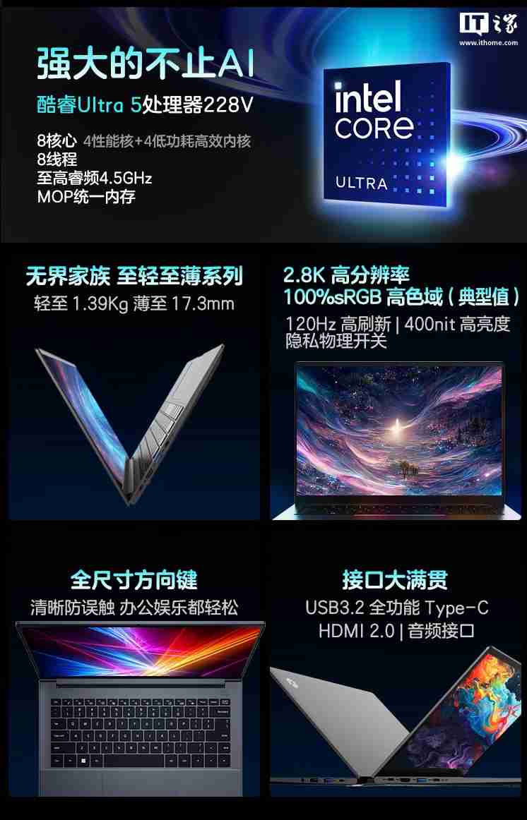 机械革命无界 14N 笔记本上架:Ultra 5-228V + 32G + 1T,6199 元