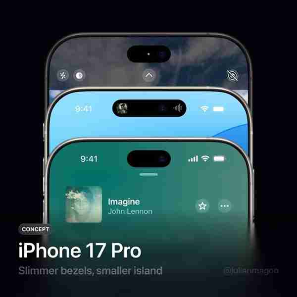 iPhone 17 Pro屏幕造型揭晓:灵动岛首次缩小