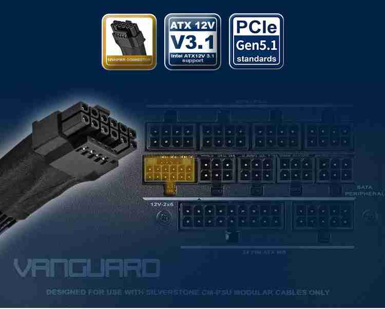 银昕推出 VANGUARD 系列金牌全模电源:支持 ATX 3.1 标准,配原生 12V-2×6 接口