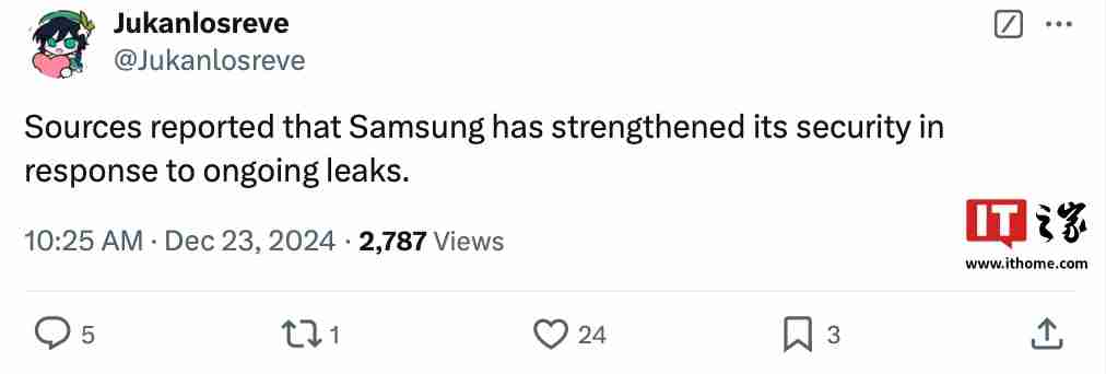 Galaxy S25 系列手机规格大量泄露，消息称三星决定采取严厉措施整肃泄密情况