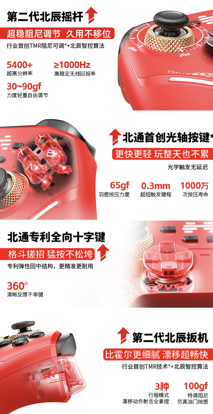 北通鲲鹏 40 手柄新增“巳蛇限定版”:蛇纹元素丝印、搭 TMR 阻尼可调摇杆,319 元
