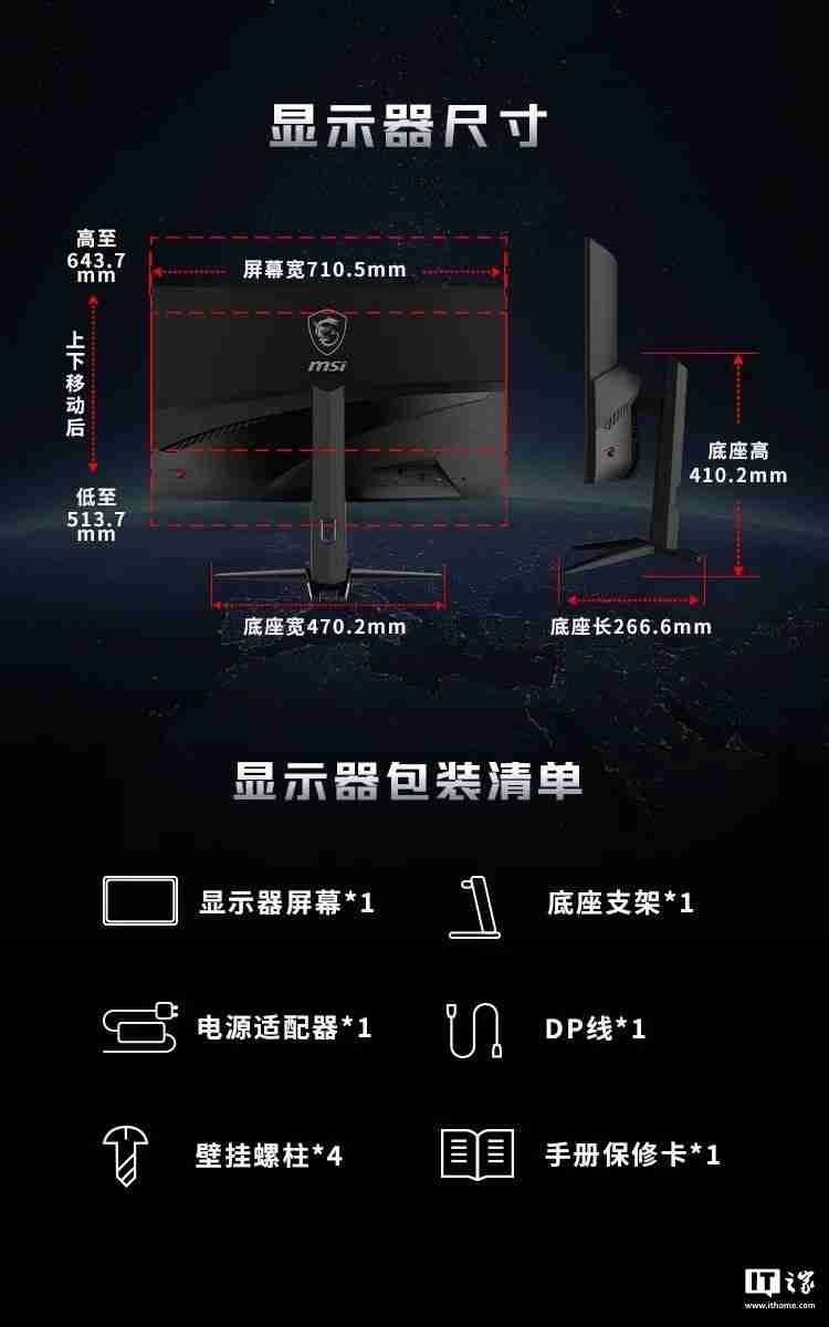 微星首款双模显示器 MAG 321CUPDF 发布:4K 160Hz、1080P 320Hz,首发 2999 元