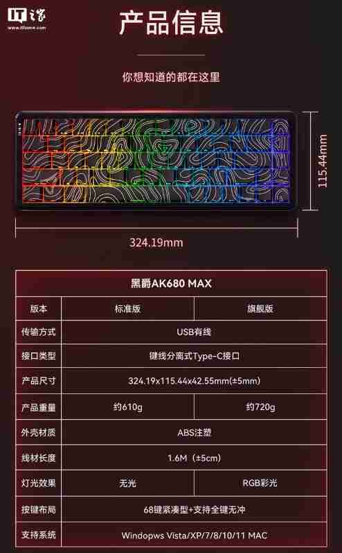 黑爵 AK680 MAX 磁轴键盘首销：磁稻轴、TOP 结构，79 元起