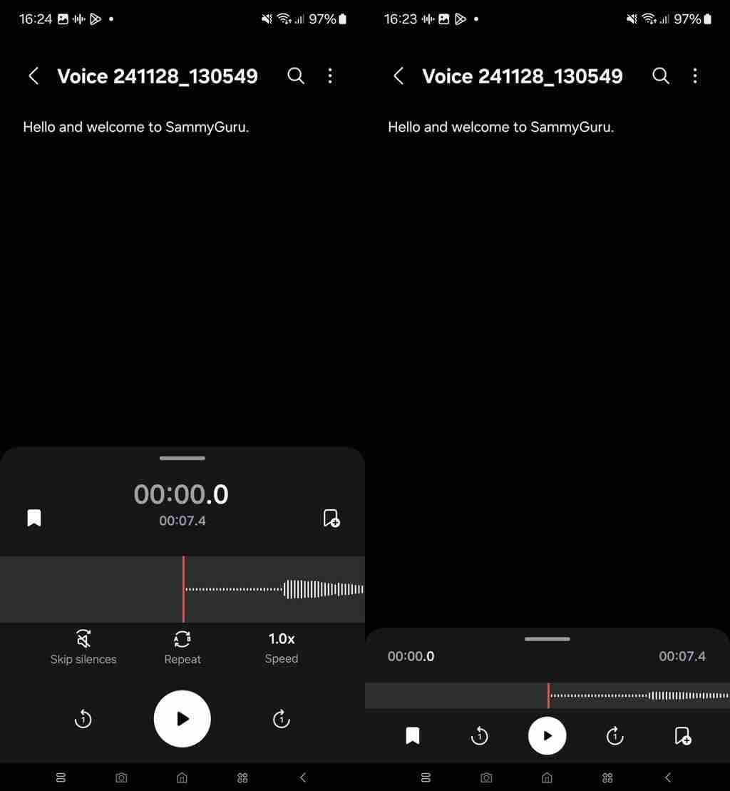 三星 One UI 7.0 版录音机应用泄露：升级界面，新增“移动至安全文件夹”功能