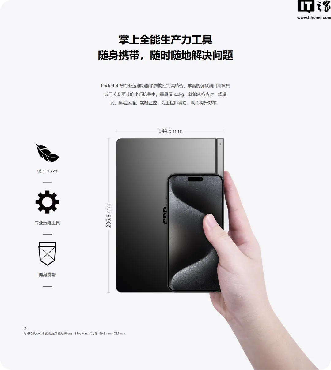 GPD Pocket 4 掌上电脑配置 / 价格公布:三版本、可更换模块,预售价 4999 元起