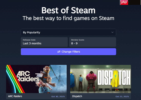 拒绝游戏荒!玩家自制Steam游戏发现网站:超简洁