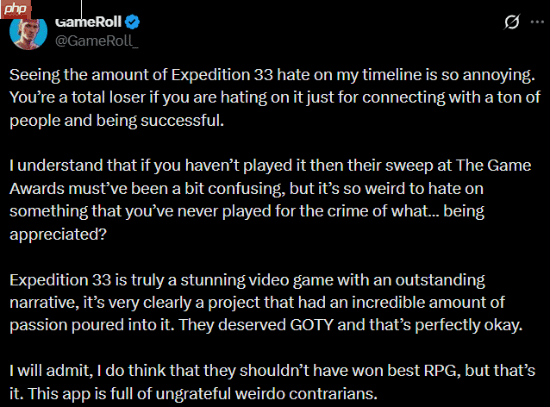 没玩过就开喷：《光与影》夺奖后遭恶意抹黑