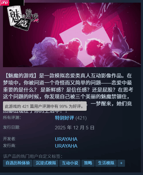 好评率99%！恋爱影游新作上线Steam:顶级魅魔三选一