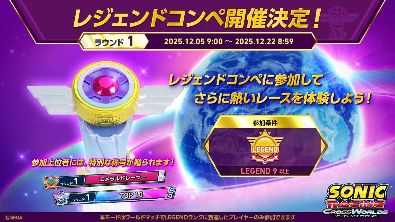 《索尼克赛车:交叉世界》更新发布 传奇组新模式上线