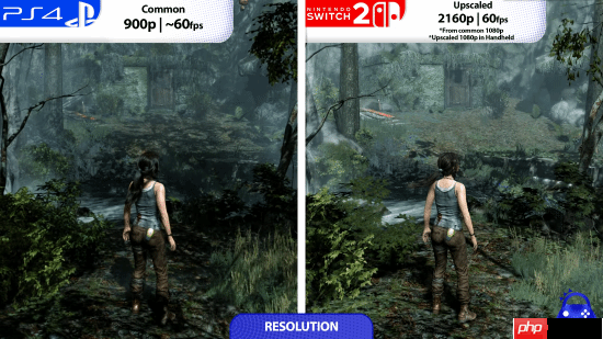 《古墓丽影9》NS2和PS4画面对比：分辨率高但砍画质