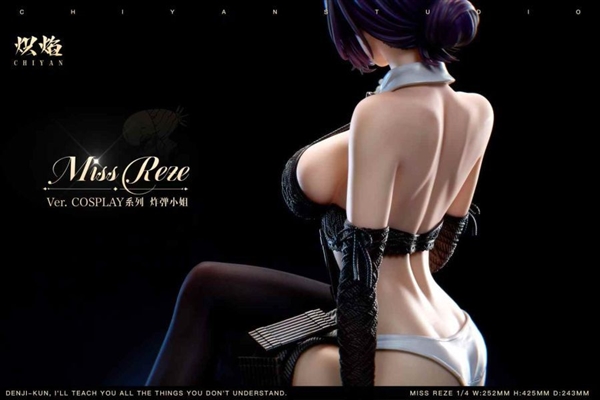 《电锯人》蕾塞1/4雕像!超性感黑丝造型太绝了